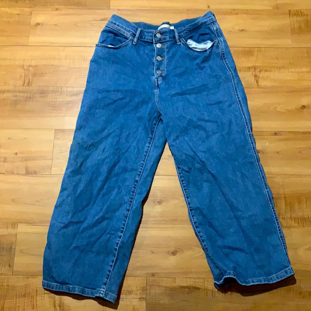 Levi’s mile-high cropped wide leg jeans